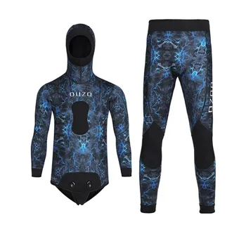 Неопреновый гидрокостюм Мужской гидрокостюм с длинным рукавом 5 мм, костюм для серфинга, костюм для кайтсерфинга, костюм для подводного плавания, гидрокостюм с капюшоном, гидрокостюм, зимний купальник 2