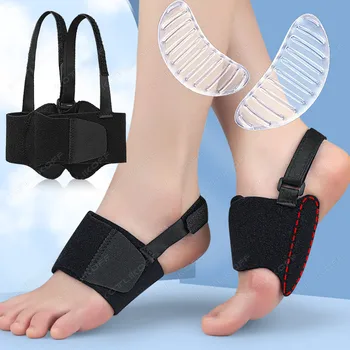 Новая Супинаторная накладка для ног, Ортопедические стельки с бандажом, плоскостопие, Амортизирующие Свод стопы, Вальгусная коррекция формы ног