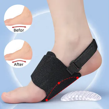 Новая Супинаторная накладка для ног, Ортопедические стельки с бандажом, плоскостопие, Амортизирующие Свод стопы, Вальгусная коррекция формы ног 1