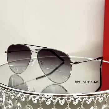 Новейшие высококачественные модные солнцезащитные очки с двойным лучом из металла в форме лягушки-пилота