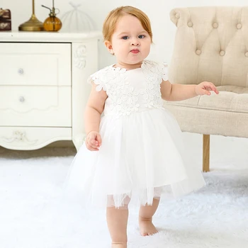 Новое платье для новорожденных девочек, платья принцессы для крещения новорожденных, платье для вечеринки на 1-й День рождения, Белое вечернее платье для Крещения, Платье 5
