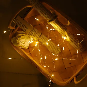 Новые светодиодные гирлянды из медной проволоки длиной 3 м Праздничное освещение, сказочная гирлянда для рождественской елки, украшения свадебной вечеринки 3