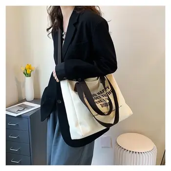 Новый дизайн с буквами, женская холщовая сумка, кошельки, сумки, сумки через плечо, сумка-тоут 0