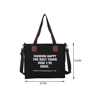 Новый дизайн с буквами, женская холщовая сумка, кошельки, сумки, сумки через плечо, сумка-тоут 4