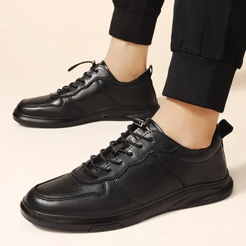 Обувь для мужчин 2023, осенние мужские кроссовки с низким берцем, простые и универсальные белые кроссовки, легкая и удобная мужская обувь на плоской подошве 1