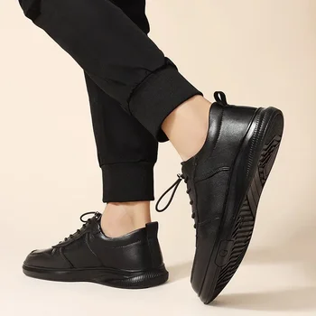 Обувь для мужчин 2023, осенние мужские кроссовки с низким берцем, простые и универсальные белые кроссовки, легкая и удобная мужская обувь на плоской подошве 3