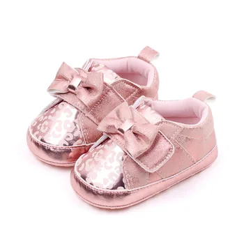 Обувь для новорожденных девочек с блестящим бантом, Милая обувь для малышей, Дышащая обувь принцессы на мягкой подошве, Zapatos Para Bebe для девочек 4