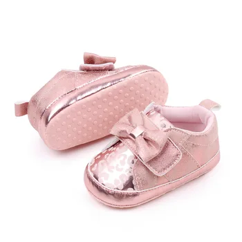 Обувь для новорожденных девочек с блестящим бантом, Милая обувь для малышей, Дышащая обувь принцессы на мягкой подошве, Zapatos Para Bebe для девочек 5