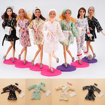 Одежда для игрушек Подходит для куклы с шарниром BJD толщиной 30 см, модный халат, полотенце, набор головных платков, аксессуары для игрушек-одевалок своими руками