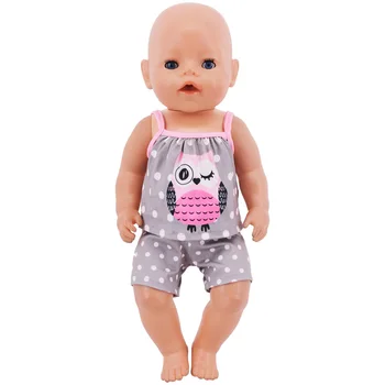 Одежда для кукол, топы с принтом, слинг + шорты, подходят для 18-дюймовой американской куклы и 43-сантиметровой куклы-Реборн, аксессуары для кукол-Реборн, подарок для игрушек нашего поколения 3
