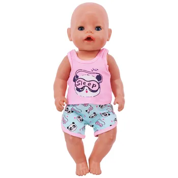 Одежда для кукол, топы с принтом, слинг + шорты, подходят для 18-дюймовой американской куклы и 43-сантиметровой куклы-Реборн, аксессуары для кукол-Реборн, подарок для игрушек нашего поколения 4