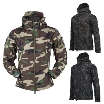 Осень-зима 2024, тактическая армейская военная куртка на молнии, мужская мягкая оболочка, тактическая водонепроницаемая армейская камуфляжная одежда для защиты от ветра 0