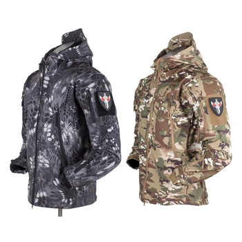 Осень-зима 2024, тактическая армейская военная куртка на молнии, мужская мягкая оболочка, тактическая водонепроницаемая армейская камуфляжная одежда для защиты от ветра 1