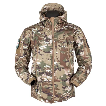 Осень-зима 2024, тактическая армейская военная куртка на молнии, мужская мягкая оболочка, тактическая водонепроницаемая армейская камуфляжная одежда для защиты от ветра 3