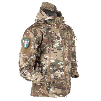 Осень-зима 2024, тактическая армейская военная куртка на молнии, мужская мягкая оболочка, тактическая водонепроницаемая армейская камуфляжная одежда для защиты от ветра 5