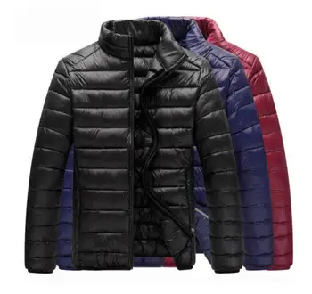 Осень и зима 2022 Легкая пуховая хлопчатобумажная куртка для мужчин со стоячим воротником, Короткое Большое легкое тонкое пальто