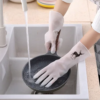 Перчатки для мытья посуды, пластиковые женские перчатки для уборки кухни, водонепроницаемые перчатки для мытья посуды в домашних условиях