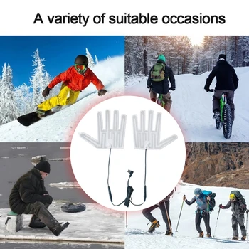 Перчатки с подогревом, лыжные перчатки, грелка, перчатки с электрическим подогревом, зимняя грелка 3