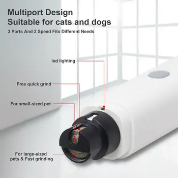 Пилочка для ногтей для домашних животных с электрическим профессиональным светодиодным освещением, точилка для ногтей для собак, профессиональные триммеры для ногтей для собак для маленьких средних и крупных собак и 2