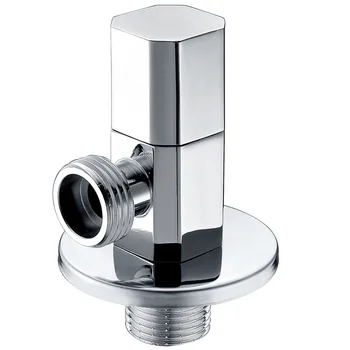 Плавный контроль подачи воды Латунный угловой клапан для ванной комнаты, настенное крепление, Клапаны подачи воды в унитазный бачок, простота установки 0