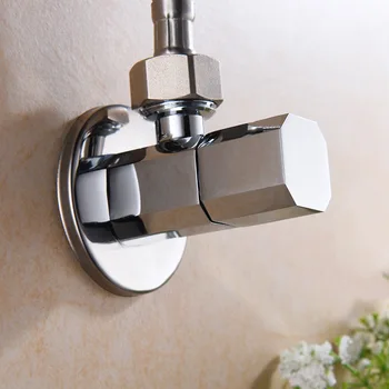Плавный контроль подачи воды Латунный угловой клапан для ванной комнаты, настенное крепление, Клапаны подачи воды в унитазный бачок, простота установки 1