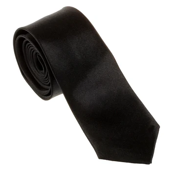 Повседневный галстук унисекс, узкий галстук с узкой горловиной - черный