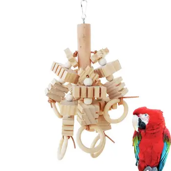 Подвесная подставка для клетки с птичьим насестом, игрушка для скрежещущих зубами попугаев Ара, игрушки для попугаев-попугайчиков, клеточные игрушки, принадлежности для птиц и попугаев 0