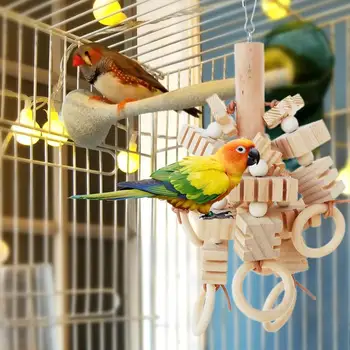 Подвесная подставка для клетки с птичьим насестом, игрушка для скрежещущих зубами попугаев Ара, игрушки для попугаев-попугайчиков, клеточные игрушки, принадлежности для птиц и попугаев 3