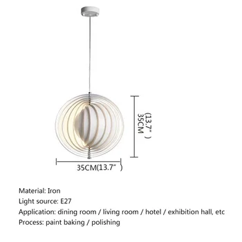 Подвесной светильник RONIN, Современные креативные белые светодиодные лампы, Светильники для домашней декоративной столовой 5