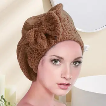 Полотенце для волос с защитой от завитков, женское Быстросохнущее полотенце для вьющихся волос, шапочка для обертывания волос в домашней ванной, сухая шапочка для ванной, аксессуары для шапочек