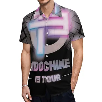 Популярная индокитайская группа Rock Indochine Премиум-класса, рубашка с коротким рукавом, тройники, брючное платье, Винтажный размер Eur