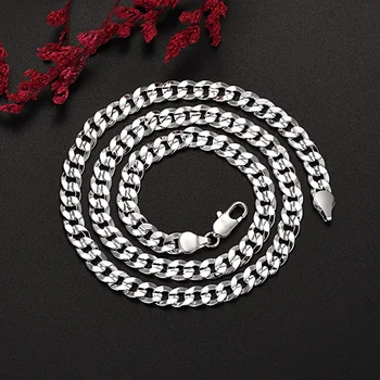 Популярный бренд из стерлингового серебра 925 пробы, элегантные браслеты-цепочки диаметром 7 мм, набор украшений для мужчин и женщин, модные подарки для вечеринок, свадебные подарки 2