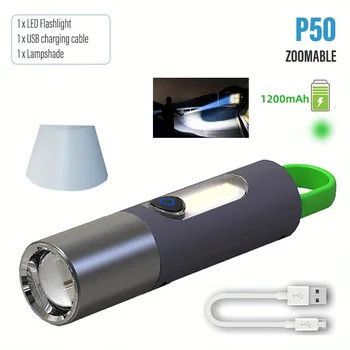 Портативный Мини Светодиодный брелок-фонарик Супер яркий перезаряжаемый через USB Мощный масштабируемый фонарик для рыбалки, кемпинга, палатки, фонаря, лампы 3