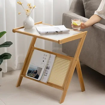 Приставной столик к дивану, простой домашний журнальный столик, прикроватный маленький мини-столик, современная и минималистичная полка для хранения на балконе 3