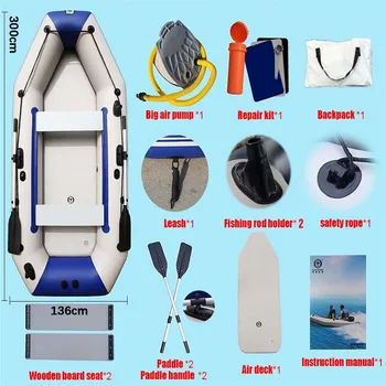 Продается каяк Solar Marine длиной 3 м, рыбацкая лодка на 5 человек, надувное палубное каноэ с веслами и аксессуарами для лодок 5