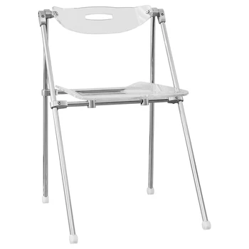 Прозрачный средневековый складной стул Nordic luxury acrylic обеденный стул для дома, туалетный стул для дома