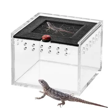 Прозрачный ящик для рептилий, среда обитания черепах, Клетка для ящериц, Террариум и вольер для рептилий, мини-вольер для домашних животных, переносная среда обитания животных 0