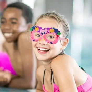 Профессиональные очки для плавания, мультяшные очки для плавания для девочек с затычкой для ушей, водонепроницаемые очки для плавания с защитой от запотевания для детей, подарки для детей 2