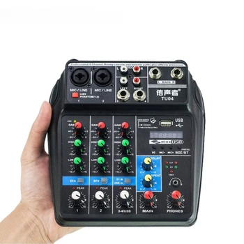 Прямая продажа с фабрики yyhc 4-канальный Usb микшерный пульт Аудио Микшер звука с эффектами