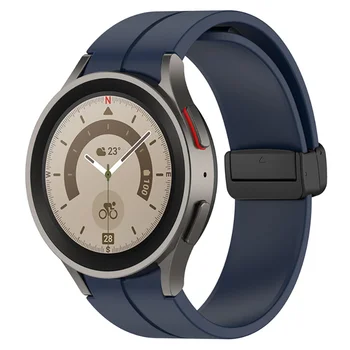Ремешок для Samsung Watch 6 4/5 40-44 мм Watch 5 Pro 45 мм силиконовый ремешок с оригинальной магнитной пряжкой для Galaxy Watch 4 Classic 42-46 мм 1
