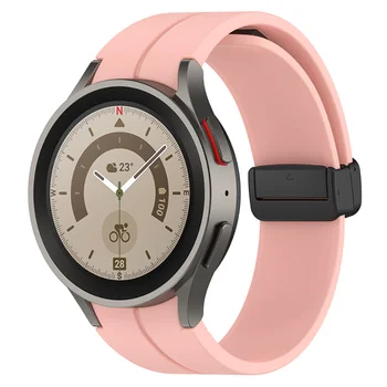Ремешок для Samsung Watch 6 4/5 40-44 мм Watch 5 Pro 45 мм силиконовый ремешок с оригинальной магнитной пряжкой для Galaxy Watch 4 Classic 42-46 мм 2