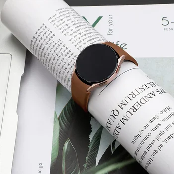 Ремешок из натуральной кожи 20 мм для Samsung Galaxy Watch 4 44 мм 40 мм 4 классический браслет без зазоров correa Galaxy Watch 5 pro с ремешками 45 мм 1