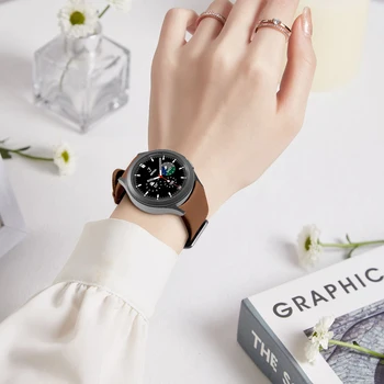 Ремешок из натуральной кожи 20 мм для Samsung Galaxy Watch 4 44 мм 40 мм 4 классический браслет без зазоров correa Galaxy Watch 5 pro с ремешками 45 мм 4