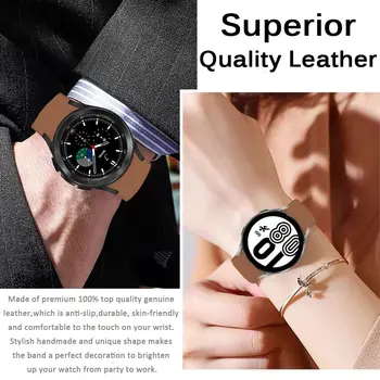 Ремешок из натуральной кожи 20 мм для Samsung Galaxy Watch 4 44 мм 40 мм 4 классический браслет без зазоров correa Galaxy Watch 5 pro с ремешками 45 мм 5