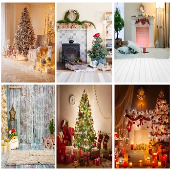 Рождественская тема SHENGYONGBAO Фон для фотосъемки в помещении, Рождественская елка, камин, портретные фотофоны YXSD-09