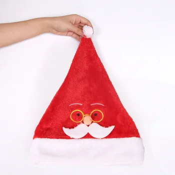 Рождественская шляпа, Короткая Плюшевая Рождественская шляпа Санта Клауса из Мультфильма, Рождественский подарок для детей и взрослых, Рождественское украшение 2023 0