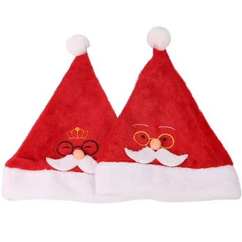Рождественская шляпа, Короткая Плюшевая Рождественская шляпа Санта Клауса из Мультфильма, Рождественский подарок для детей и взрослых, Рождественское украшение 2023 1