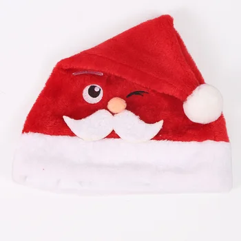 Рождественская шляпа, Короткая Плюшевая Рождественская шляпа Санта Клауса из Мультфильма, Рождественский подарок для детей и взрослых, Рождественское украшение 2023 3
