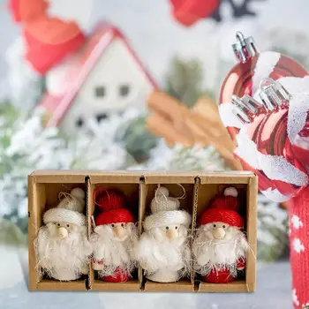 Рождественские гномы 4шт Рождественские украшения с гномами Санта-Клауса, красочная кукла Санта-Клауса, подвесные рождественские украшения для учебы 2