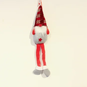 Рождественские украшения, плюшевые подвески с рождественскими куклами на длинных ножках, Креативные подвески для украшения рождественского шкафа 3